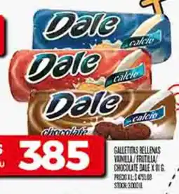 Supermercados DIA Galletitas rellenas vainilla/frutilia chocolate bale oferta