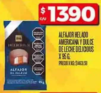 Supermercados DIA Alfajor helado americana y dulce de leche delicious oferta