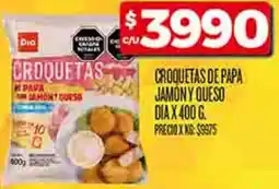 Supermercados DIA Croquetas de papa jamón y queso dia oferta