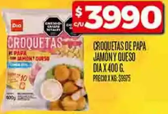 Supermercados DIA Croquetas de papa jamón y queso dia oferta