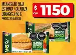 Supermercados DIA Milanesa de soja espinaca/calabaza $ grangys oferta