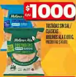 Supermercados DIA Molinos ala tustadas sin sal clasicas oferta