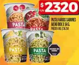 Supermercados DIA Pasta varios sabores menu box oferta