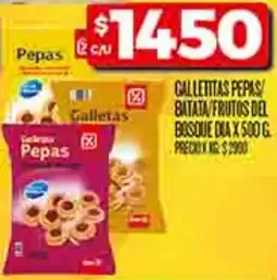 Supermercados DIA Galletitas pepas batata/frutos del bosque dia oferta