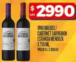 Supermercados DIA Vino malbec/ cabernet sauvignon estancia mendoza oferta