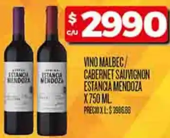 Supermercados DIA Vino malbec/ cabernet sauvignon estancia mendoza oferta