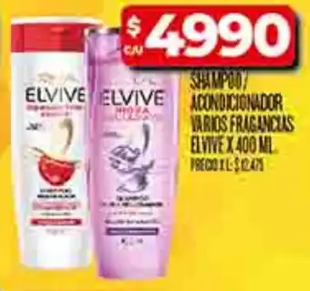 Supermercados DIA Elvive shampoo/acondicionador varios fragancias oferta