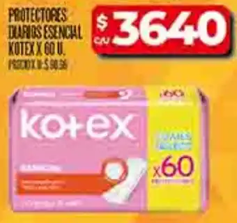 Supermercados DIA Kotex protectores diarios esencial oferta