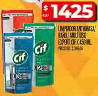 Supermercados DIA Cif limpiador antigrasa bano/multiuso expert oferta