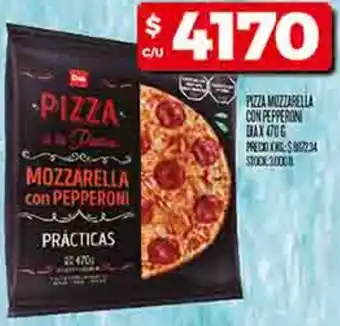 Supermercados DIA Dia pizza mozzarella con pepperoni oferta