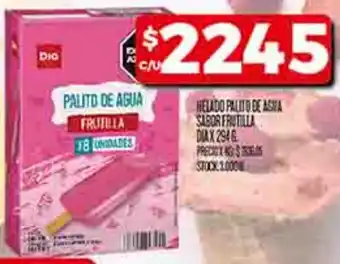 Supermercados DIA Dia helado palito de asia sabor frutilla oferta