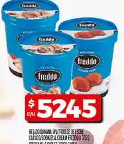 Supermercados DIA Freddo helado banana split/dulce de leche clasico cookies&cream oferta