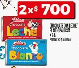 Supermercados DIA Chocolate con leche/ blanco paulista oferta