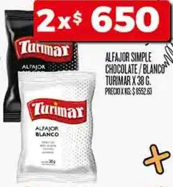 Supermercados DIA Turimar alfajor simple chocolate/blanco oferta