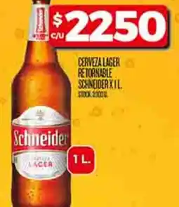 Supermercados DIA Schneider cerveza lager retornable oferta