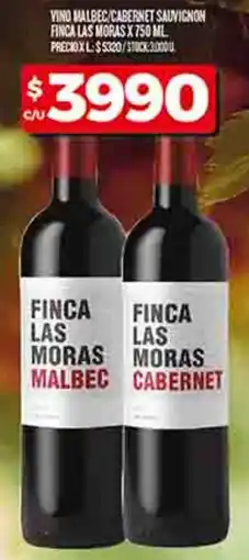 Supermercados DIA Finca las moras vino malbec/cabernet sauvignon oferta