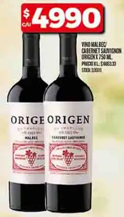 Supermercados DIA Origen vino malbec cabernet sauvignon oferta