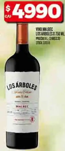 Supermercados DIA Los arboles vino malbec oferta