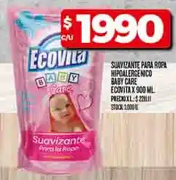 Supermercados DIA Ecovita suavizante para ropa hipoalergenico baby care oferta