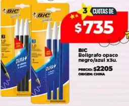 Supermayorista Vital Bic boligrafo opaco negro/azul oferta