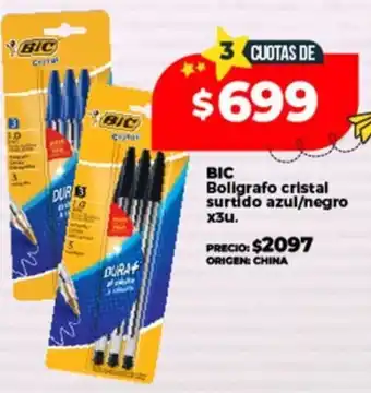 Supermayorista Vital Bic boligrafo cristal surtido azul/negro oferta