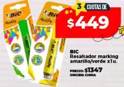 Supermayorista Vital Bic resaltador marking amarillo/verde oferta