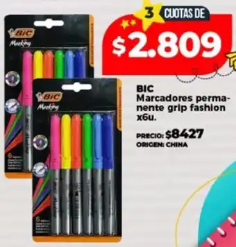 Supermayorista Vital BIC Marcadores perma- nente grip fashion oferta