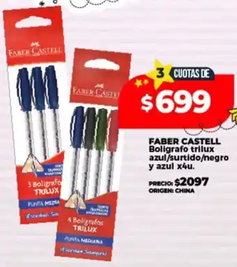 Supermayorista Vital Faber castell boligrafo trilux azul/surtido/negro y azul oferta