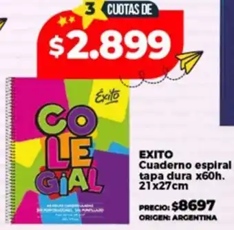 Supermayorista Vital Exito cuaderno espiral tapa dura oferta