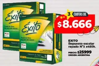 Supermayorista Vital Exito repuesto escolar rayado n°3 oferta