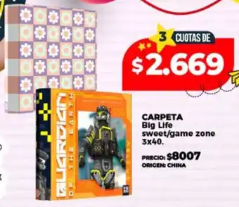 Supermayorista Vital Carpeta big life sweet/game zone oferta