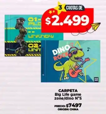 Supermayorista Vital Carpeta big life game zone/dino n°5 oferta