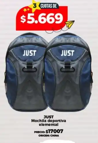 Supermayorista Vital Just mochila deportiva elemental oferta