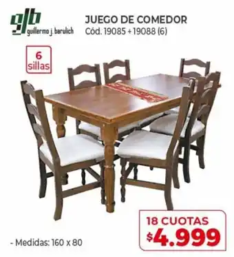 Naldo Lombardi Juego de Comedor 160 x 80 18 Cuotas oferta