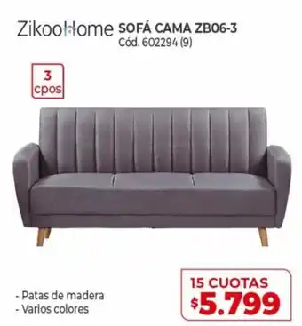 Naldo Lombardi ZikooHome Sofá Cama ZB06-3 15 Cuotas 5799 oferta