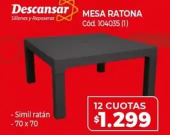 Naldo Lombardi Descansar Mesa Ratona 12 Cuotas oferta