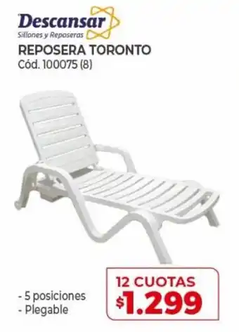Naldo Lombardi Descansar Reposera Toronto 12 Cuotas oferta