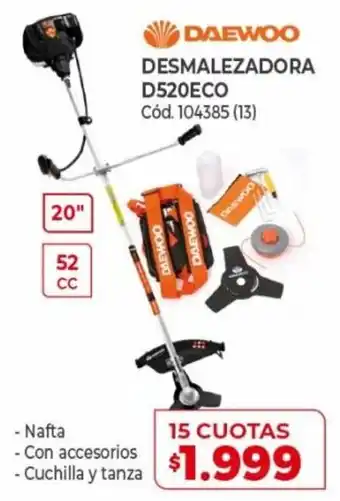 Naldo Lombardi Daewoo Desmalezadora D520ECO 15 Cuotas oferta