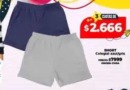 Supermayorista Vital Short colegial azul/gris oferta