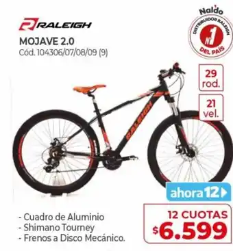 Naldo Lombardi Raleigh Mojave 2.0 12 Cuotas oferta