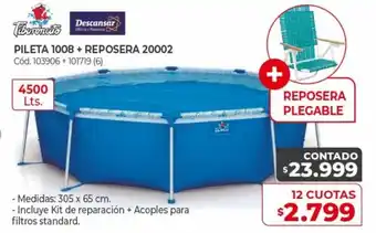 Naldo Lombardi Pileta 1008 + Reposera 20002 12 Cuotas oferta