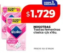 Supermayorista Vital Nosotras toallas femeninas clasica oferta