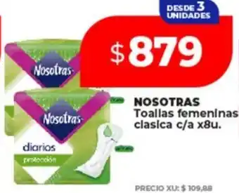 Supermayorista Vital Nosotras toallas femeninas clasica oferta