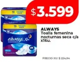 Supermayorista Vital Always toalla femenína nocturnas seca oferta