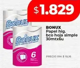 Supermayorista Vital BONUX Papel hig. bco hoja simple oferta