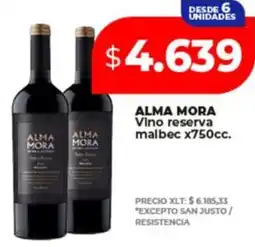 Supermayorista Vital ALMA MORA Vino reserva malbec oferta