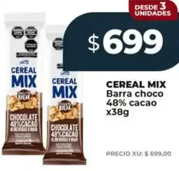 Supermayorista Vital Cereal mix barra choco 48% cacao oferta