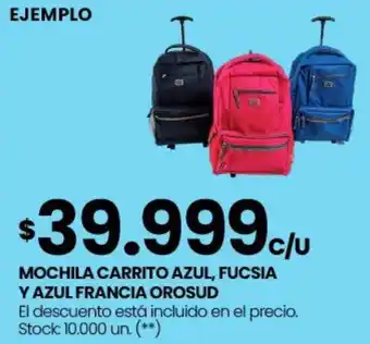 Changomas Mochila carrito azul, fucsia y azul francia orosud oferta