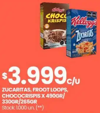 Changomas Zucaritas, froot loops, chococrispis oferta