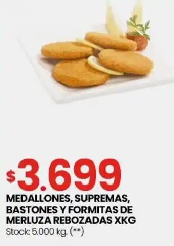 Changomas Medallones, supremas, bastones y formitas de merluza rebozadas oferta